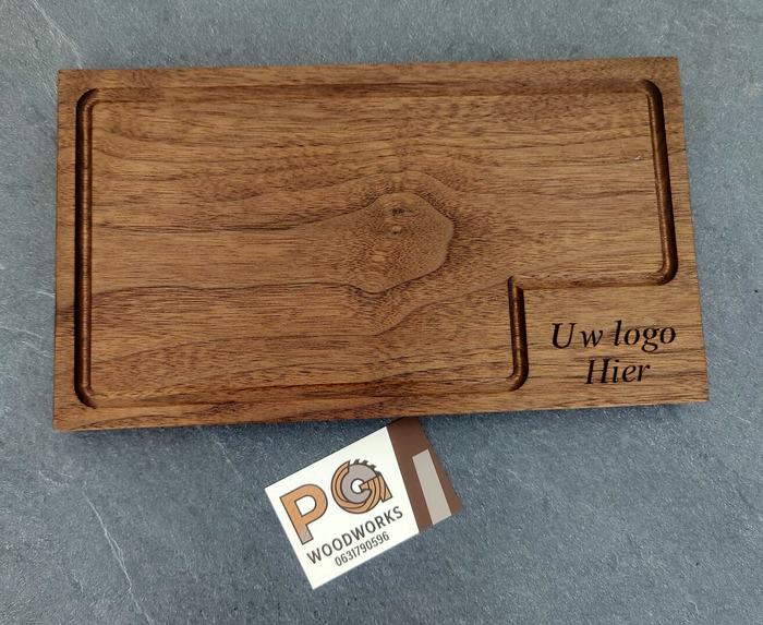 Plank met ruimte voor bedrijfslogo van bovenaf